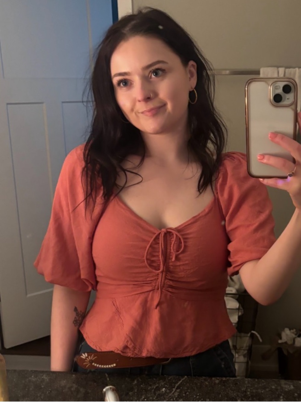 Pink Cropped Blouse